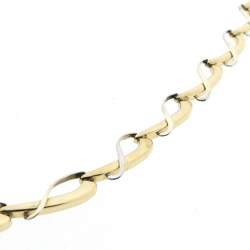 Image 8 of Two-tone gold fantasy link necklace | 45.5 cm