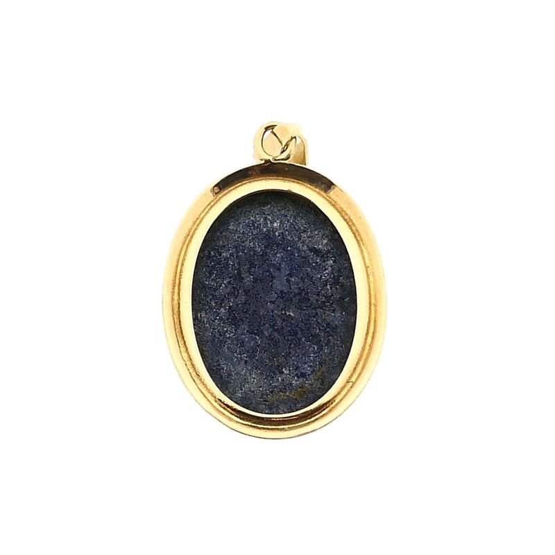 Image 3 of Vintage Gold Pendant with Apatite; 14 Karat