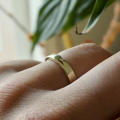 Gold solitaire ring with diamond 0.02 ct. Image 2 of Gold solitaire ring with diamond 0.02 ct.