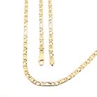 Afbeelding 1 van Gouden valkenoog schakelketting met witgouden wiebertjes