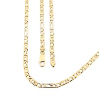Gouden valkenoog schakelketting met witgouden wiebertjes