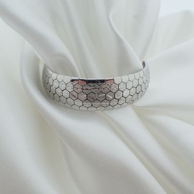 Silver wide link bracelet; Rhodium plated | 19 cm Image 2 of Silver wide link bracelet; Rhodium plated | 19 cm