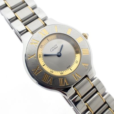Image 1 of Cartier Must 21; Goud/stalen dames horloge
