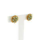 Image 3 of 18 ct. Gold stud earrings with turquoise