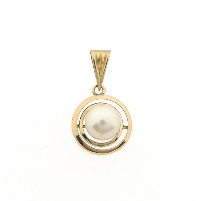 Image 1 of Gold pendant with pearl | Vintage