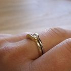 Image 6 of Two-tone gold ring with diamond; 0.22 ct.