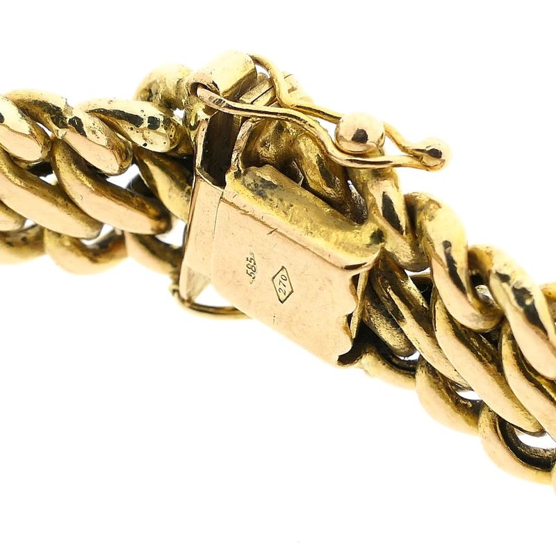 Image 4 of Gold French Gourmet Link Bracelet; 14 Carat; 19.5 cm