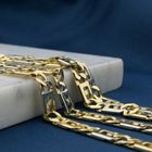 Image 2 of Two-tone gold navy link necklace