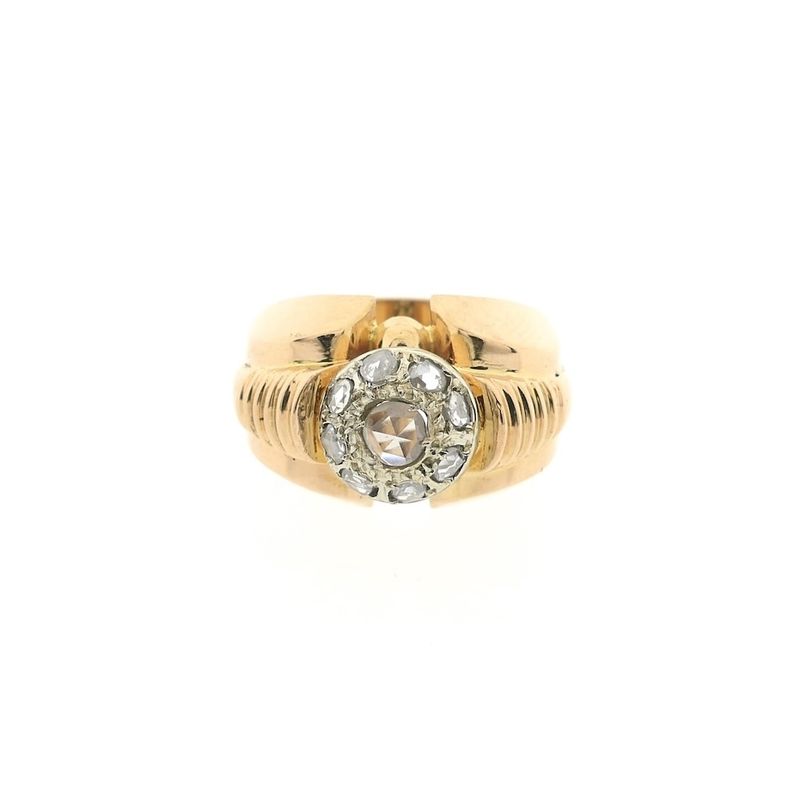 Image 3 of Rose gold entourage ring with diamonds; 0.25 ct.