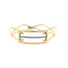Image 1 of Arpas tricolor gold bangle with zirconia; Size M/L