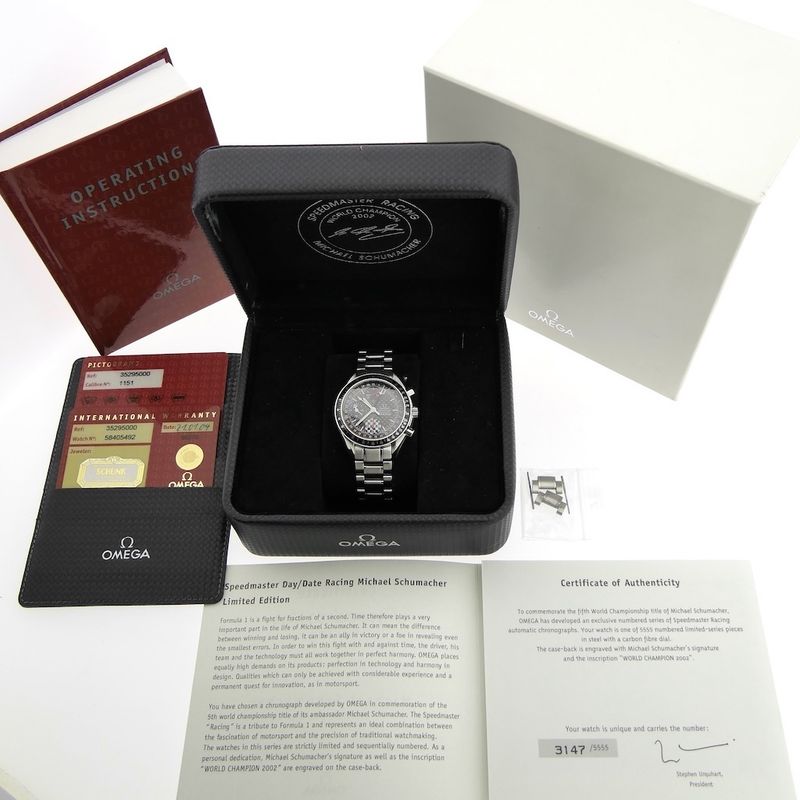 Image 8 of Omega Speedmaster Racing 'Schumacher Limited Edition'; Chronograph men's watch