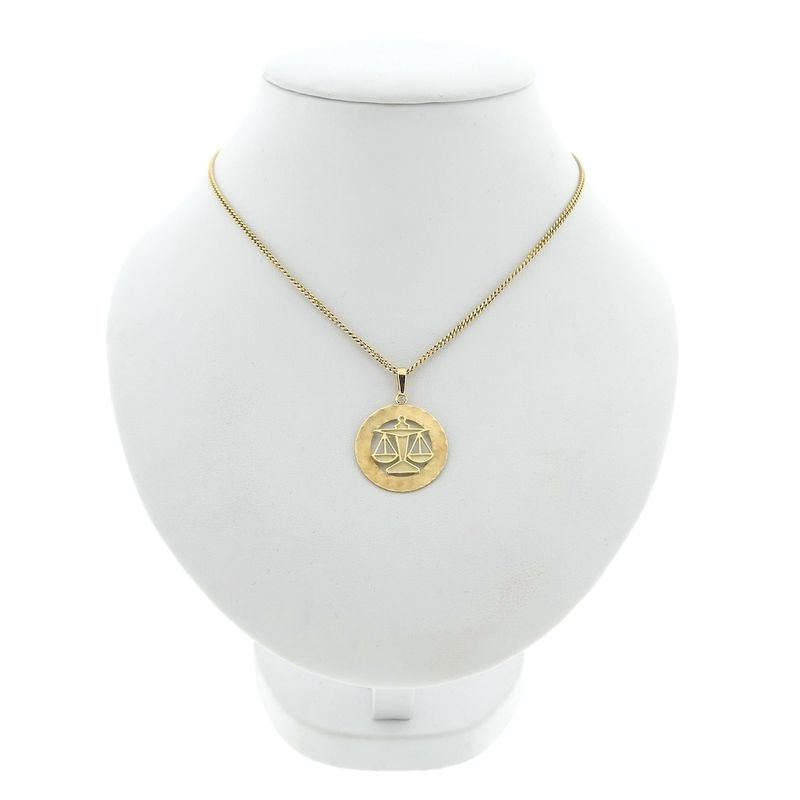 Image 3 of Gold zodiac sign pendant; Libra