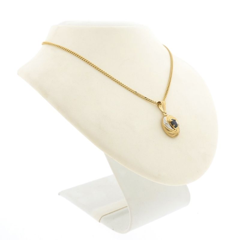 Image 6 of Gold pendant with sapphire and diamond | 0.01 ct.