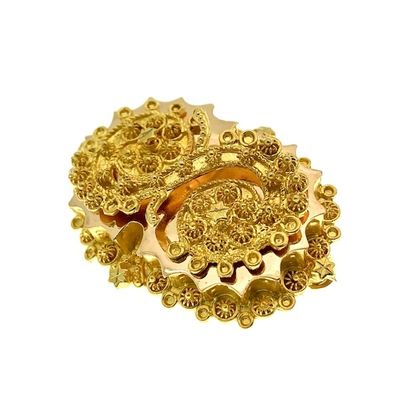 Image 2 of Antique gold brooch, cap bell