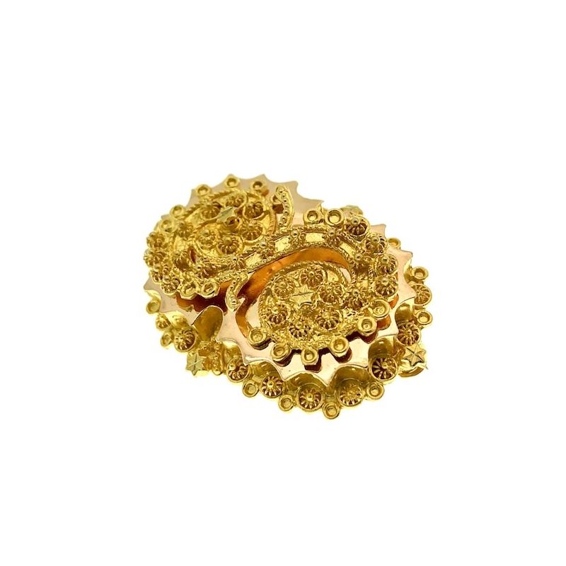 Image 2 of Antique gold brooch, cap bell