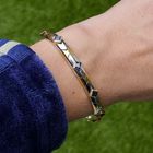 Image 10 of Two-tone gold fantasy bracelet with sapphire