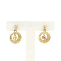 Gold stud earrings with Japanese cherry blossoms