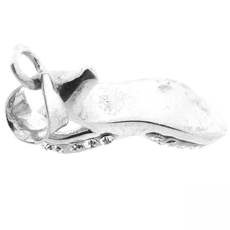 Image 13 of Silver pendant of a women's heel with zirconia
