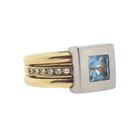 Image 9 of Two-tone gold ring with topaz and diamonds; 0.12 ct.