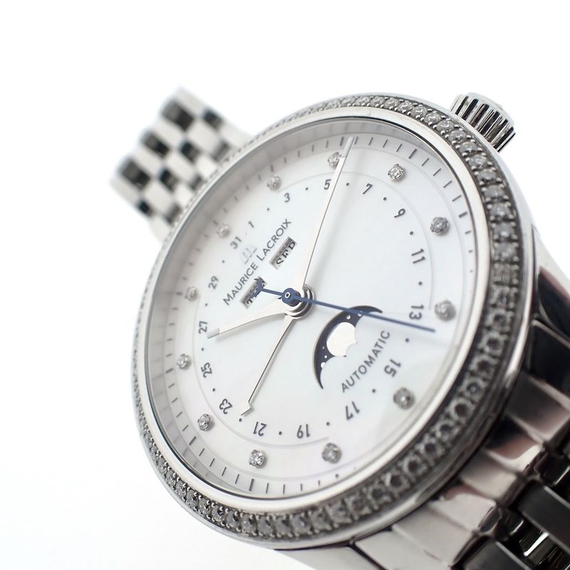 Image 2 of Maurice Lacroix Les Classiques Moonphase; Automatic watch with diamonds