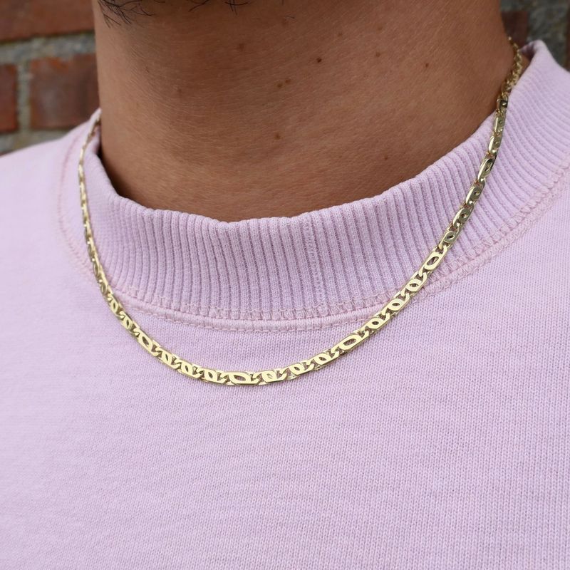 Afbeelding 8 van Gouden valkenoog schakelketting | 50 cm