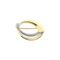 Bicolor Gold Brooch; 14 Karat