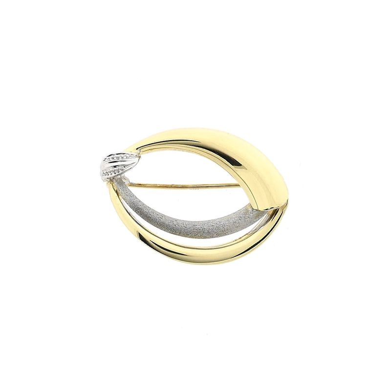 Image 1 of Bicolor Gold Brooch; 14 Karat