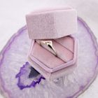 Image 5 of Two-tone gold solitaire ring with diamond; 0.02 ct.