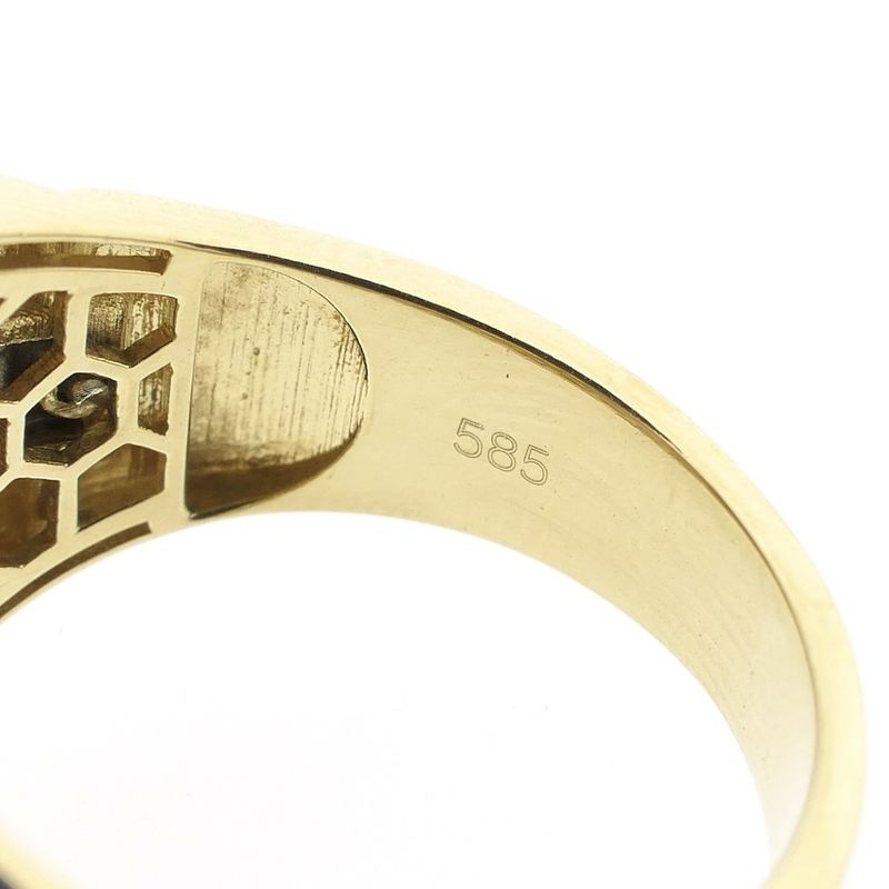 Image 6 of Two-tone gold Rolex presidential band ring with zirconia; Men's