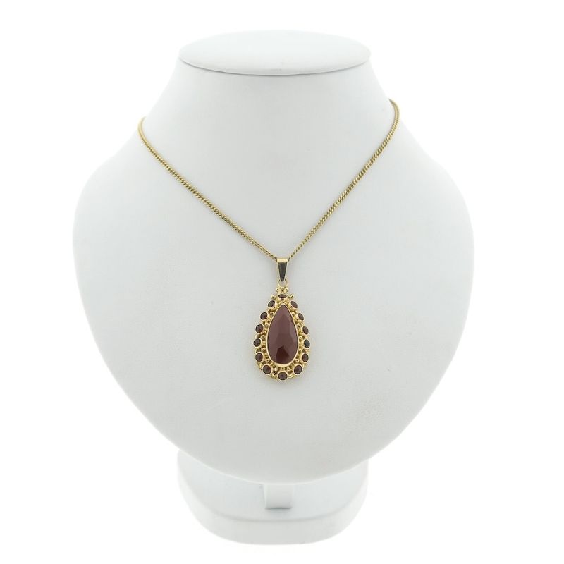 Image 7 of Vintage gold entourage pendant with carnelian