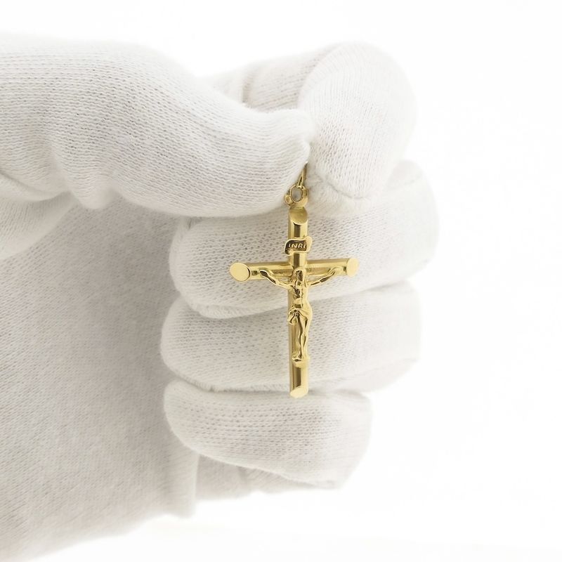 Image 14 of 19.2 ct gold pendant of a cross with corpus | INRI
