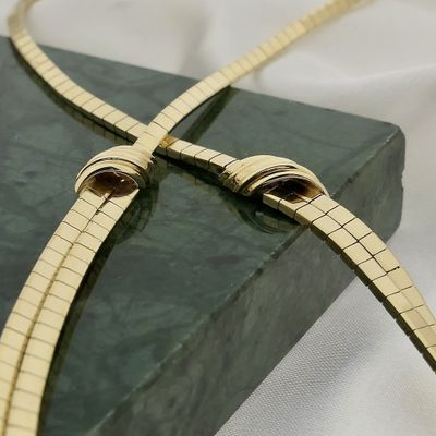 Image 2 of Gold Omega link necklace