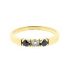Image 4 of Gold ring with sapphire and diamond; 0.07 ct.