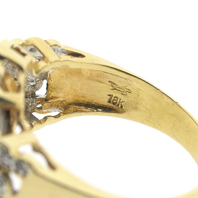 Image 9 of Gold ring with Tahitian pearl and diamond 0.46 ct.