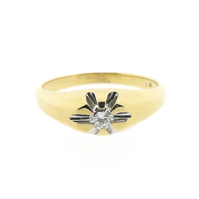 Image 3 of Gold solitaire ring with diamond | 0.16 ct.