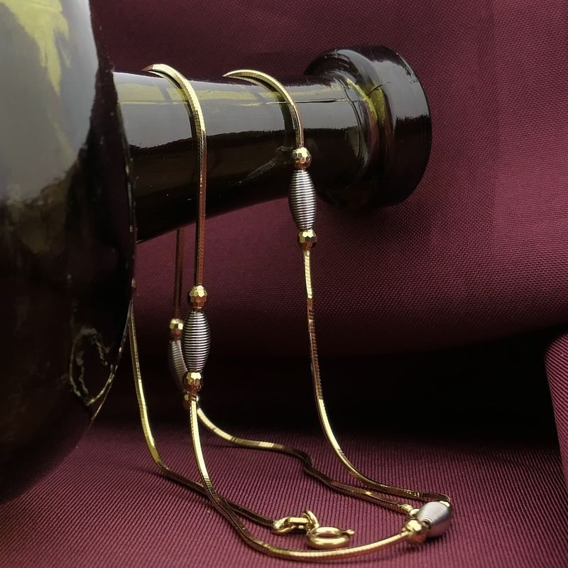 Image 2 of Two-tone gold fantasy link necklace