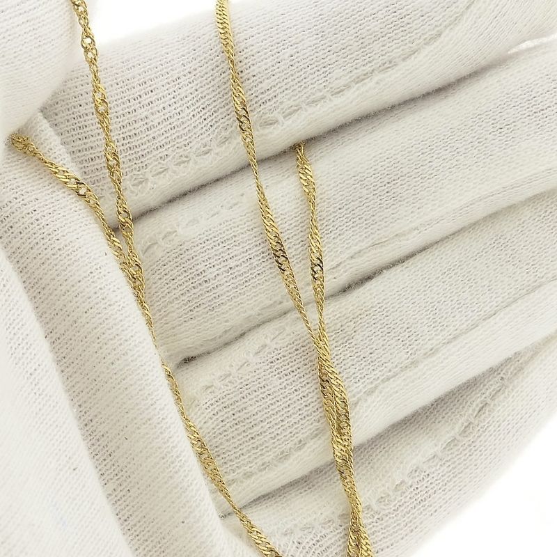Image 5 of Gold twisted gourmet link necklace | 40 cm