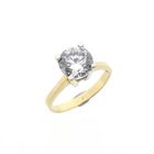 Image 1 of Gold Engagement Ring with Zirconia; 14 Karat; Size 16.5