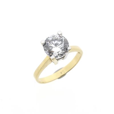 Gold Engagement Ring with Zirconia; 14 Karat; Size 16.5 Image 1 of Gold Engagement Ring with Zirconia; 14 Karat; Size 16.5