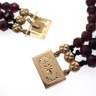 Image 3 of Vintage garnet bead necklace with gold ornamental clasp | 37 cm