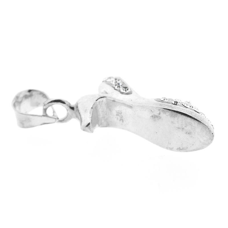 Image 5 of Silver pendant of a women's heel with zirconia