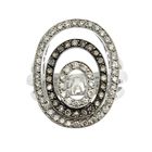 Image 2 of 18 K. White gold ring with white & black diamonds 0.72 ct.