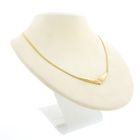 Image 4 of Gold flat gourmet link chain with fixed pendant and diamond