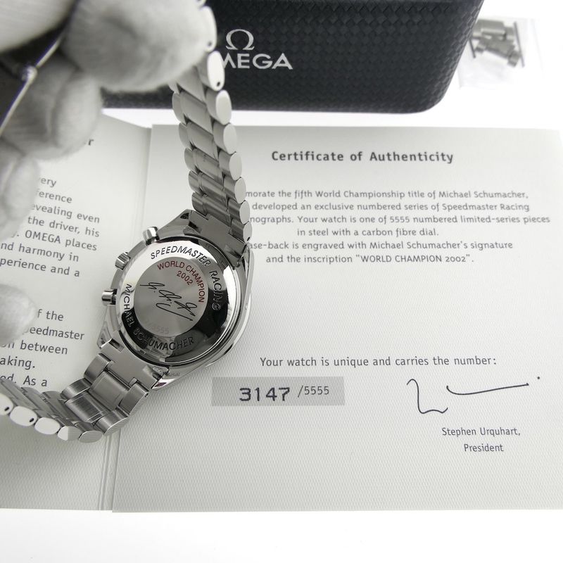 Image 6 of Omega Speedmaster Racing 'Schumacher Limited Edition'; Chronograph men's watch