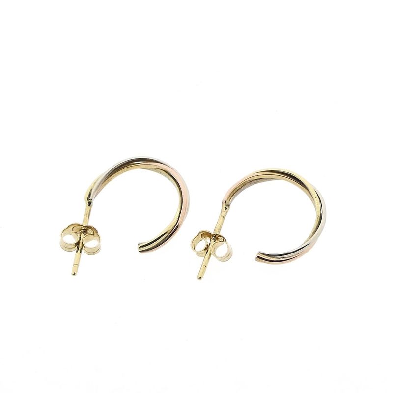 Image 5 of Tricolor gold stud earrings
