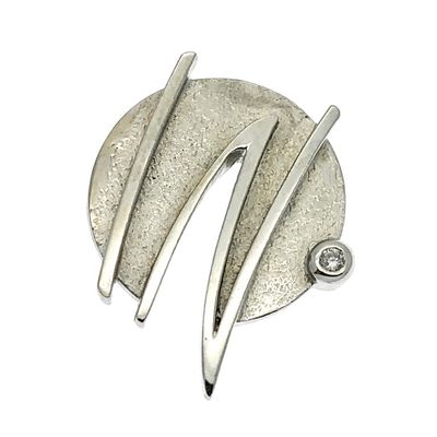 Image 1 of 18 carat white gold pendant with diamond 0.02 ct.