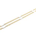 Image 8 of Two-tone gold navy link necklace 56.5 cm | Mioro