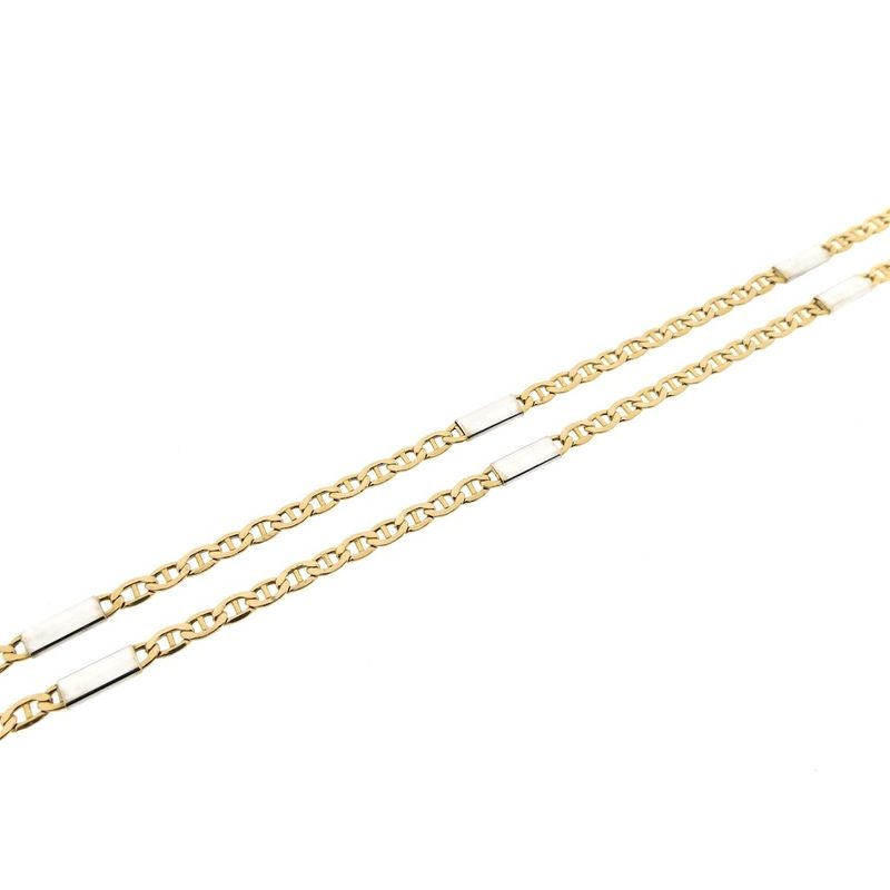 Image 8 of Two-tone gold navy link necklace 56.5 cm | Mioro