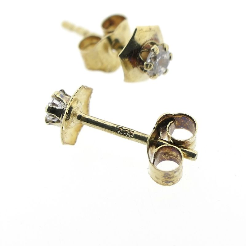 Image 6 of Gold stud earrings with zirconia