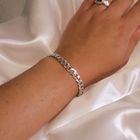 Image 4 of Silver flat gourmet link bracelet | 21 cm